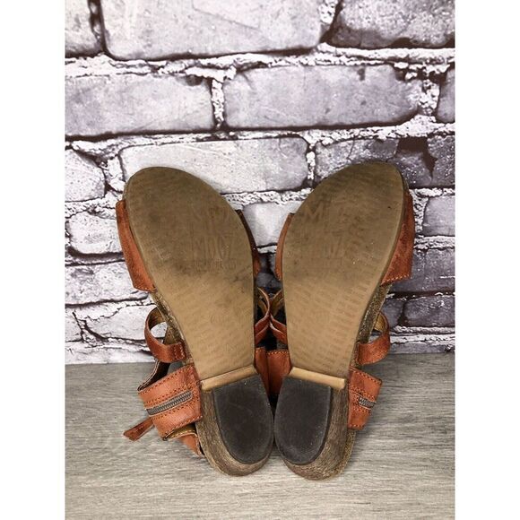 Miz Mooz Orange Leather Side Zipper Strap Heeled Sandals Women Sz 41EU/10.5M US - Picture 7 of 16